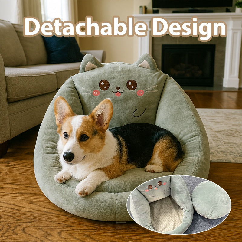 Dog Sofa - Pet Couch with Soft Polyester Fiber Padding, Easy Assembly, for Small/Medium/Large Dogs - Ideal for Living Room, Bedroom, Balcony - Pet Furniture for Puppies & Adult Dogs, Cozy Pet Seat, Easyclean Material, Round Dog Bed, Highquality Padding,