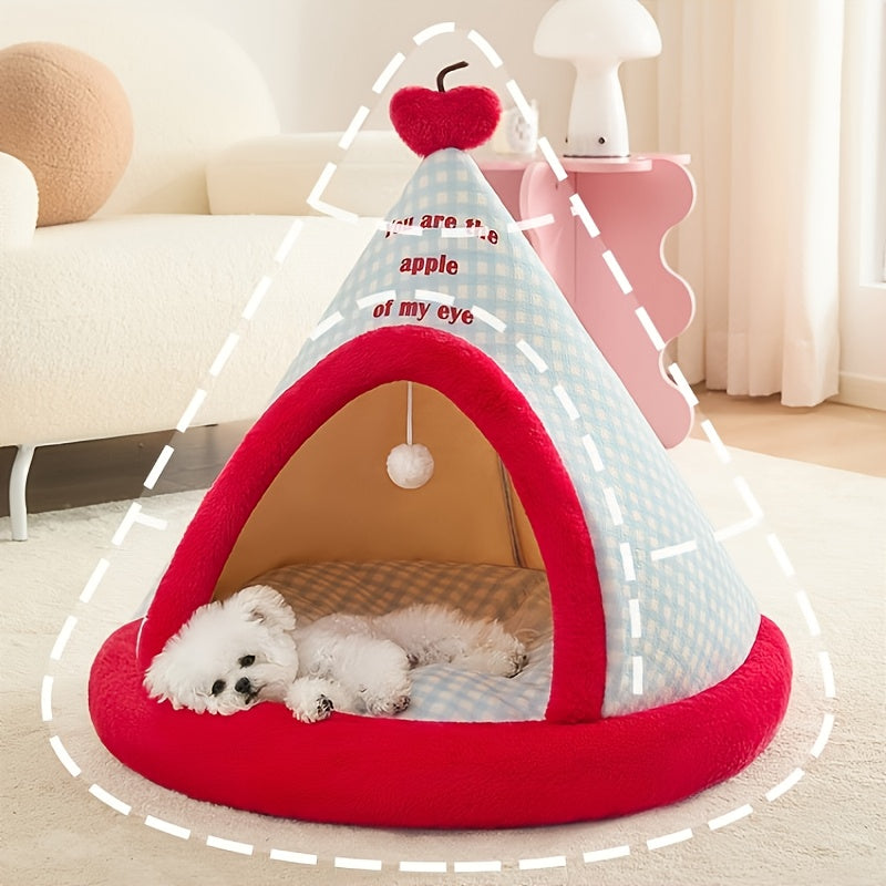 Four-Season Universal Cat Tent, House-Shaped Foldable Pet Bed with Creative Design for Small Dogs and Kittens, Teddy Dog Mat, Comfortable Breathable