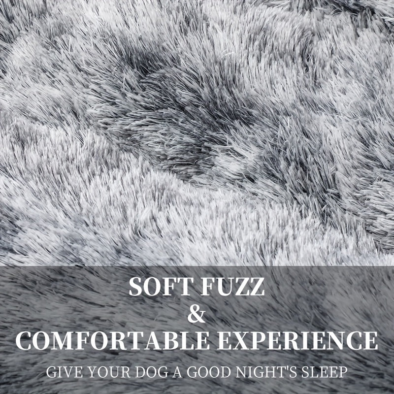 Luxury Plush Dog Bed with Non-Slip Bottom - Cushioned Interior, Easy-Clean Surface, All-Season Indoor/Outdoor Use - Soft Polyester Pet Bed for Medium, Small, Extra-Small Dogs - Modern Home Decor Elegant Gray, Pet Comfort Enhancement, Stylish Pet Accessory