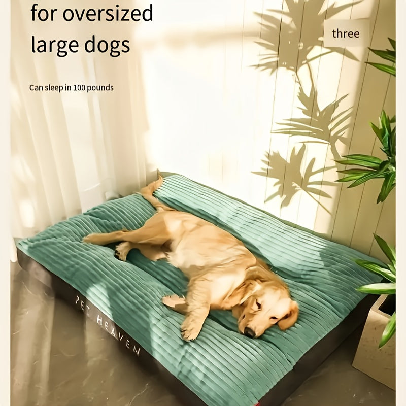Comfort Stripe Square Pet Bed - Soft, Durable & Scratch-Resistant Dog Mat for Small to Medium Breeds - All-Season Cozy Cat Nest with Removable Polyester Fill