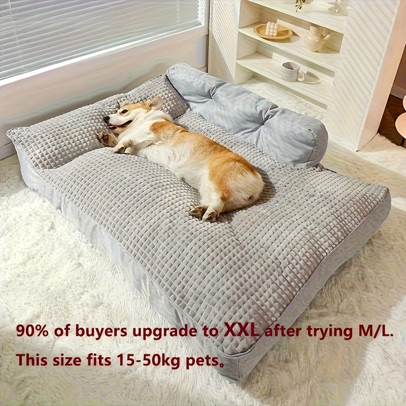 Suitable for 24 Dog Breeds, Extra Large Dog Bed: Universal Support for Medium and Large Dogs, Luxury Pet Sofa with Removable Washable Bottom, High-Density Soft Filling, Suitable for Dogs from 15 to 110.23 lbs, All-Season Use