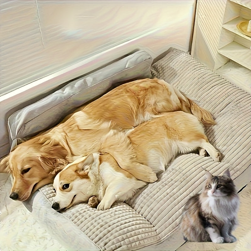 Suitable for 24 Dog Breeds, Extra Large Dog Bed: Universal Support for Medium and Large Dogs, Luxury Pet Sofa with Removable Washable Bottom, High-Density Soft Filling, Suitable for Dogs from 15 to 110.23 lbs, All-Season Use