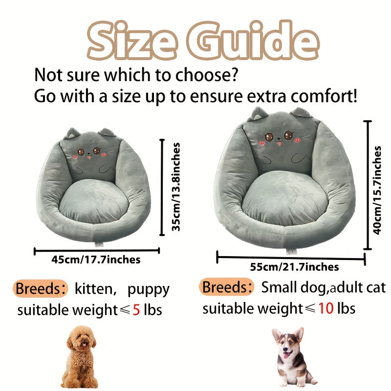 Dog Sofa - Pet Couch with Soft Polyester Fiber Padding, Easy Assembly, for Small/Medium/Large Dogs - Ideal for Living Room, Bedroom, Balcony - Pet Furniture for Puppies & Adult Dogs, Cozy Pet Seat, Easyclean Material, Round Dog Bed, Highquality Padding,