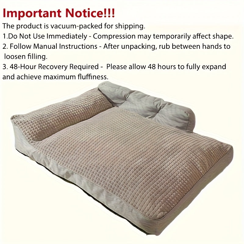 Suitable for 24 Dog Breeds, Extra Large Dog Bed: Universal Support for Medium and Large Dogs, Luxury Pet Sofa with Removable Washable Bottom, High-Density Soft Filling, Suitable for Dogs from 15 to 110.23 lbs, All-Season Use