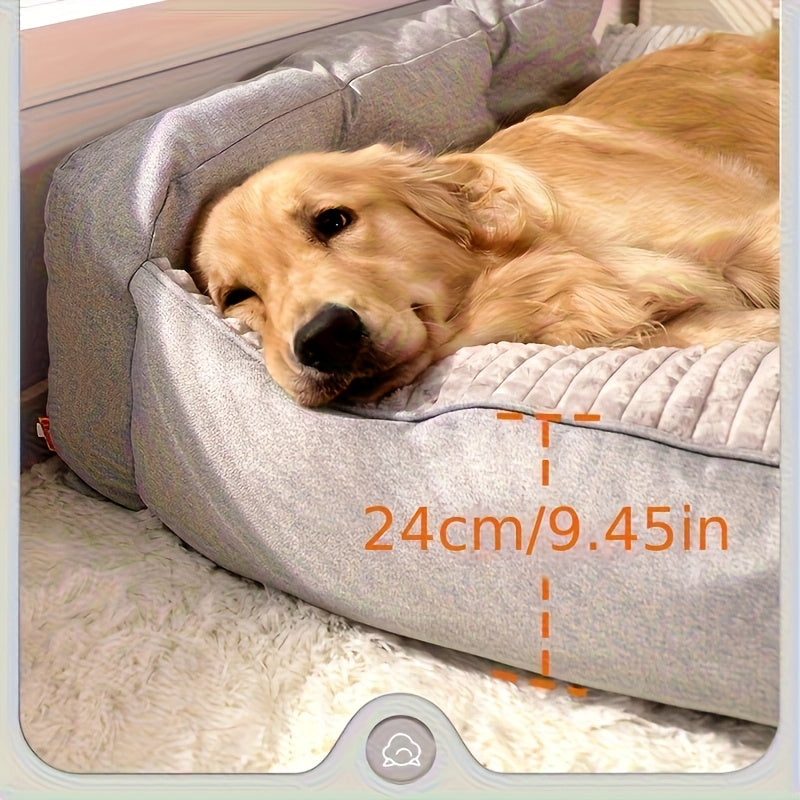 Suitable for 24 Dog Breeds, Extra Large Dog Bed: Universal Support for Medium and Large Dogs, Luxury Pet Sofa with Removable Washable Bottom, High-Density Soft Filling, Suitable for Dogs from 15 to 110.23 lbs, All-Season Use