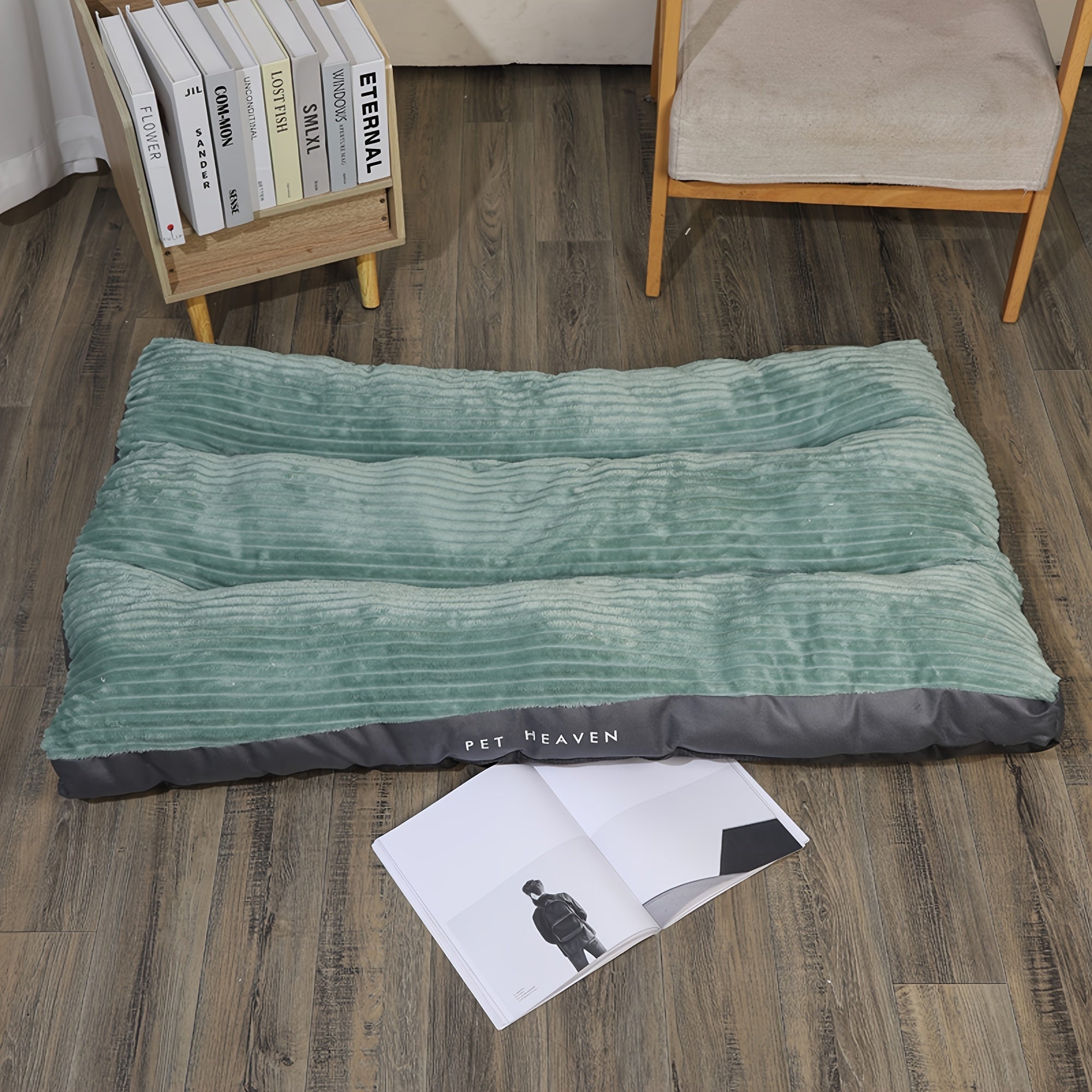 Comfort Stripe Square Pet Bed - Soft, Durable & Scratch-Resistant Dog Mat for Small to Medium Breeds - All-Season Cozy Cat Nest with Removable Polyester Fill