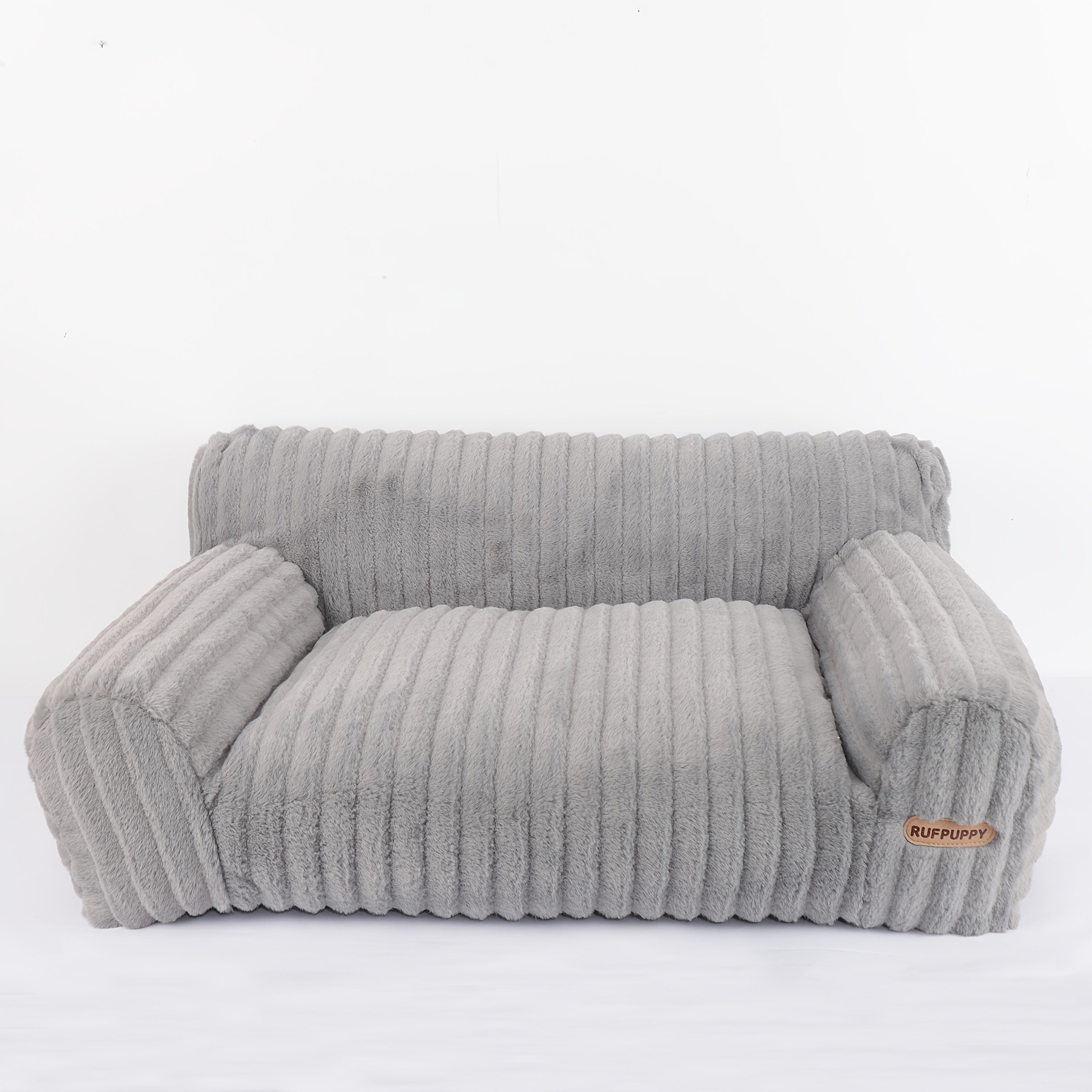 Luxurious Gray Plush Cat Bed - Ultra-Soft, Warm Sofa with Non-Slip Base & Removable Cover - Perfect for Napping & Relaxation, Easy to Clean, Polyester Fill - Ideal Lounger for Kittens & Cats, Cat Lounger|Cozy Pet Bed|Nonslip Base