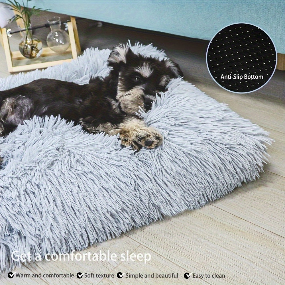 Cozy Polyester Dog Bed with Removable Cover - Soft, Warm, and Easy to Clean - Ideal for Cats and Dogs of All Sizes - Perfect Holiday Gift, Pet Bed|Plush Dog Bed|Detachable Cover