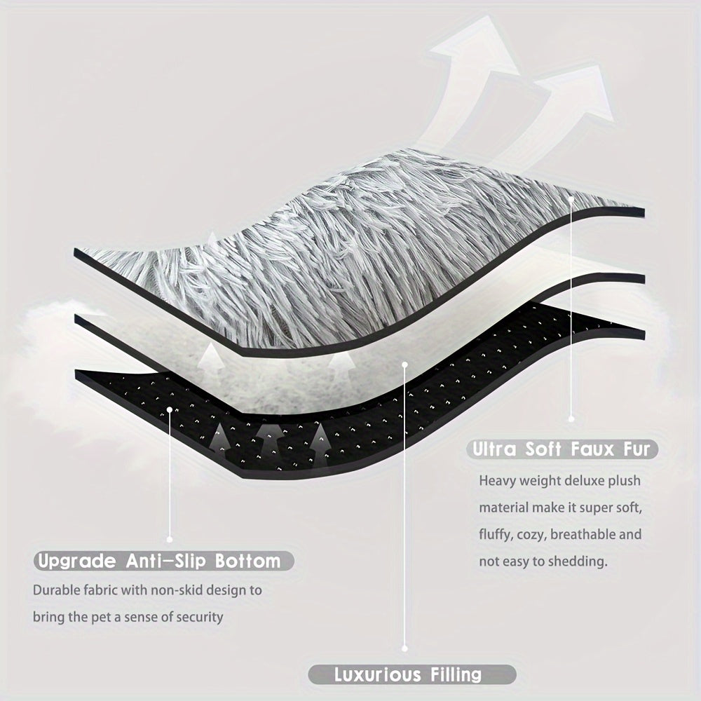Cozy Polyester Dog Bed with Removable Cover - Soft, Warm, and Easy to Clean - Ideal for Cats and Dogs of All Sizes - Perfect Holiday Gift, Pet Bed|Plush Dog Bed|Detachable Cover