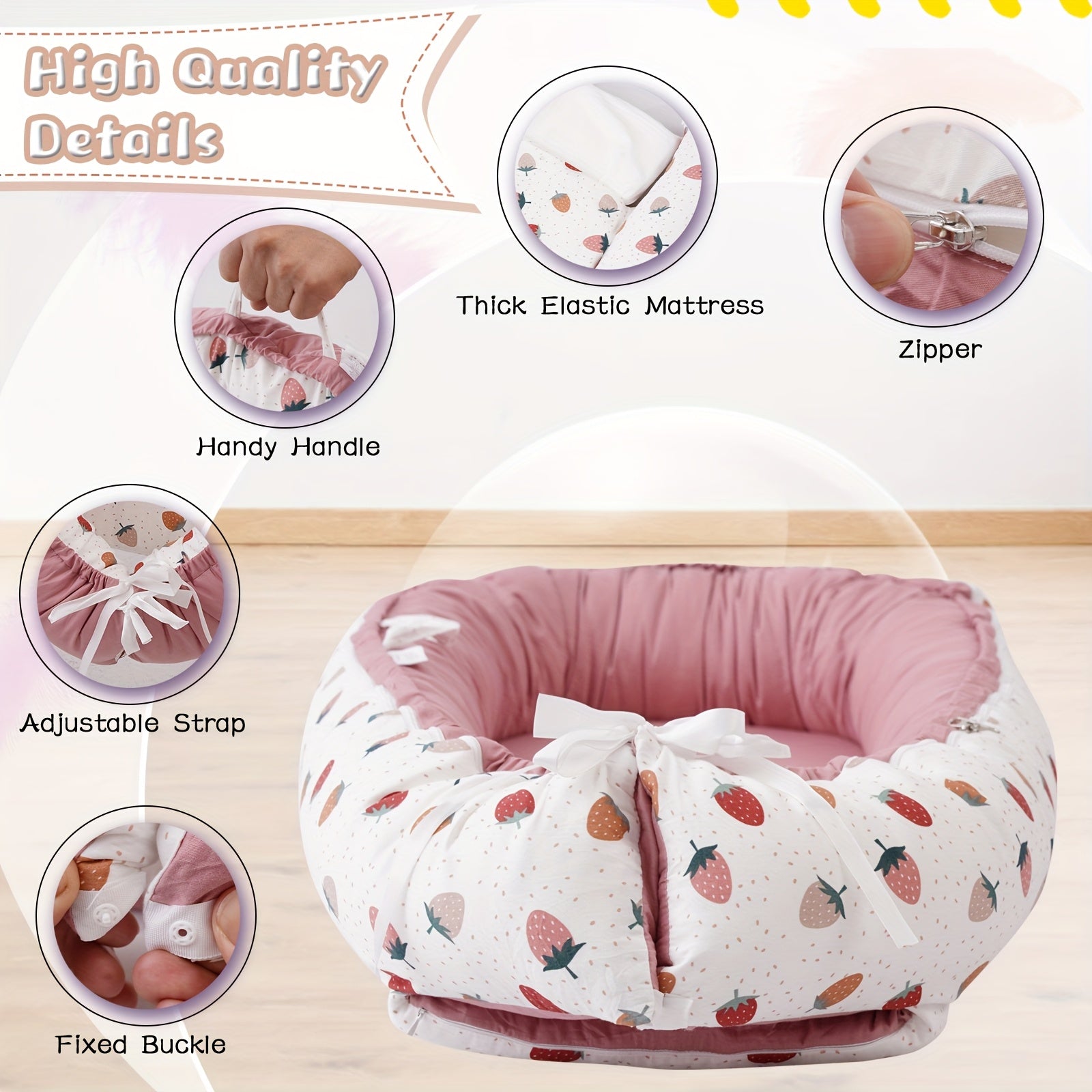[Soft Portable Pet Bed] Soft, Lightweight & Comfortable Portable Pet Bed - Detachable & Washable, Breathable Mattress with Cute Cartoon Design, Travel-Friendly for Dogs & Cats, Home & On-the-Go Use, Petfriendly Bed, Playful Bedding, Plush Fabric