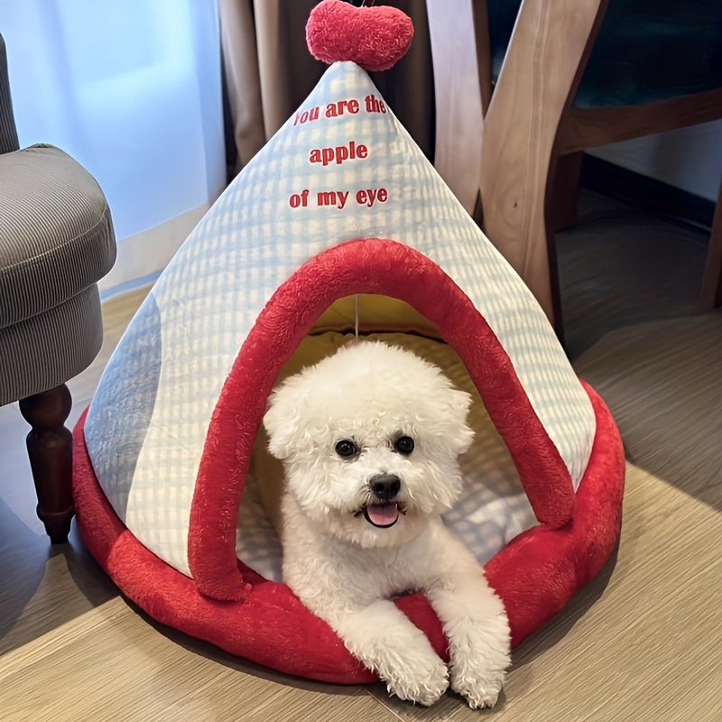 Four-Season Universal Cat Tent, House-Shaped Foldable Pet Bed with Creative Design for Small Dogs and Kittens, Teddy Dog Mat, Comfortable Breathable