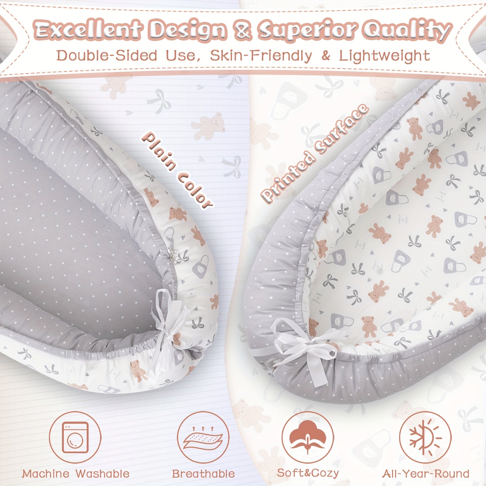[Soft Portable Pet Bed] Soft, Lightweight & Comfortable Portable Pet Bed - Detachable & Washable, Breathable Mattress with Cute Cartoon Design, Travel-Friendly for Dogs & Cats, Home & On-the-Go Use, Petfriendly Bed, Playful Bedding, Plush Fabric