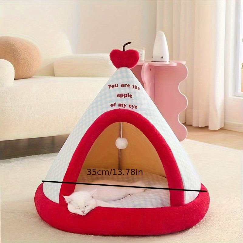 Four-Season Universal Cat Tent, House-Shaped Foldable Pet Bed with Creative Design for Small Dogs and Kittens, Teddy Dog Mat, Comfortable Breathable