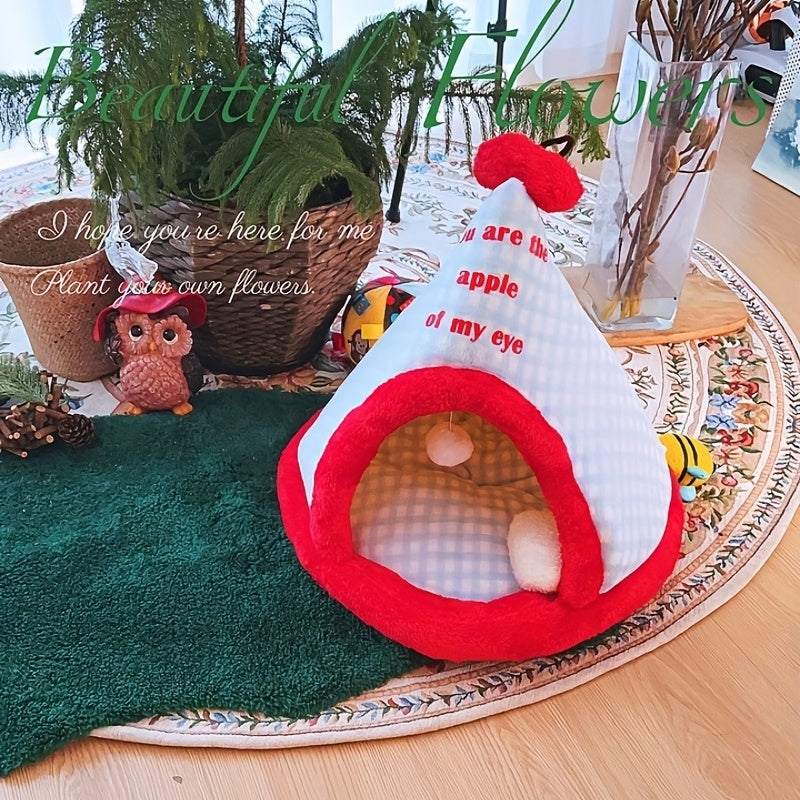Four-Season Universal Cat Tent, House-Shaped Foldable Pet Bed with Creative Design for Small Dogs and Kittens, Teddy Dog Mat, Comfortable Breathable