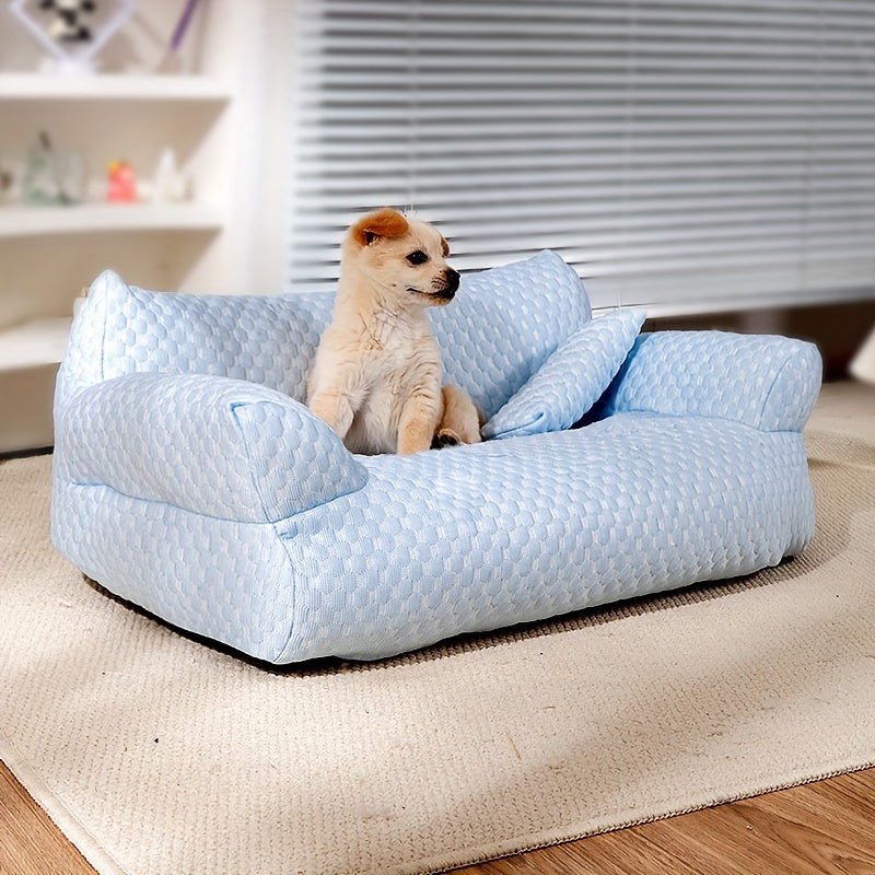 [Soft Pet Bed Sofa] Lezizi Soft & Portable All-Season Pet Bed Sofa | Removable Washable Cover, Polyester Cushion Pad, Lightweight Cat or Small Dog Bed for Indoor/Outdoor Use - Ideal for Kittens, Puppies, Cats, Small Dogs, Dog Couch Bed, Sofastyle Pet