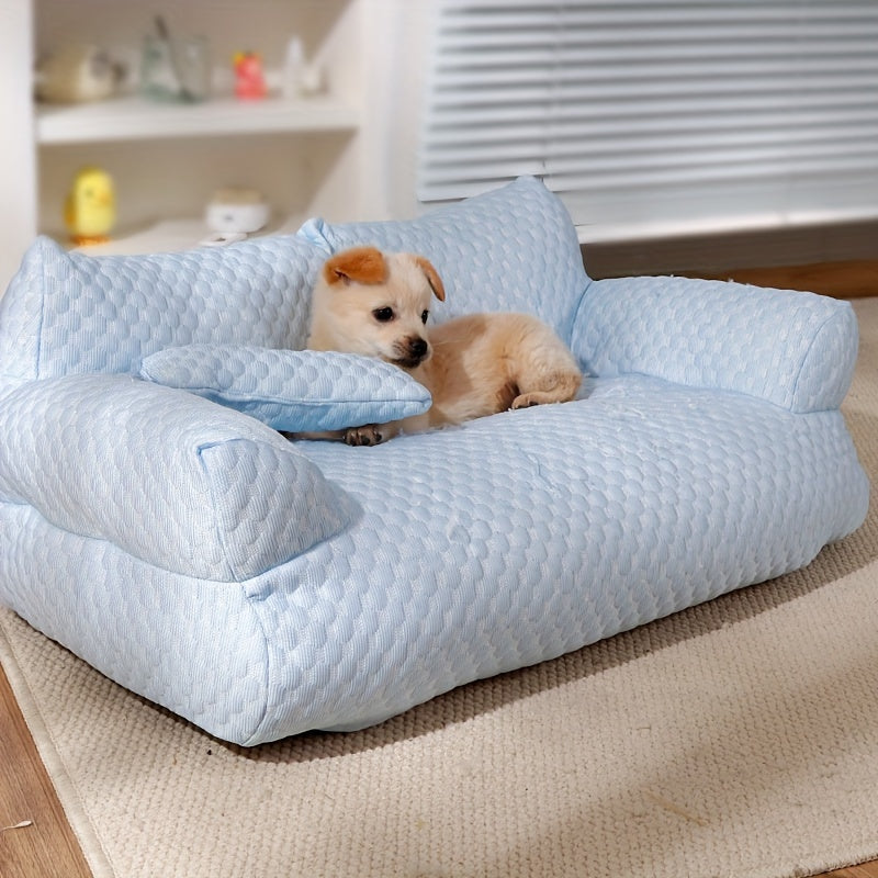 [Soft Pet Bed Sofa] Lezizi Soft & Portable All-Season Pet Bed Sofa | Removable Washable Cover, Polyester Cushion Pad, Lightweight Cat or Small Dog Bed for Indoor/Outdoor Use - Ideal for Kittens, Puppies, Cats, Small Dogs, Dog Couch Bed, Sofastyle Pet