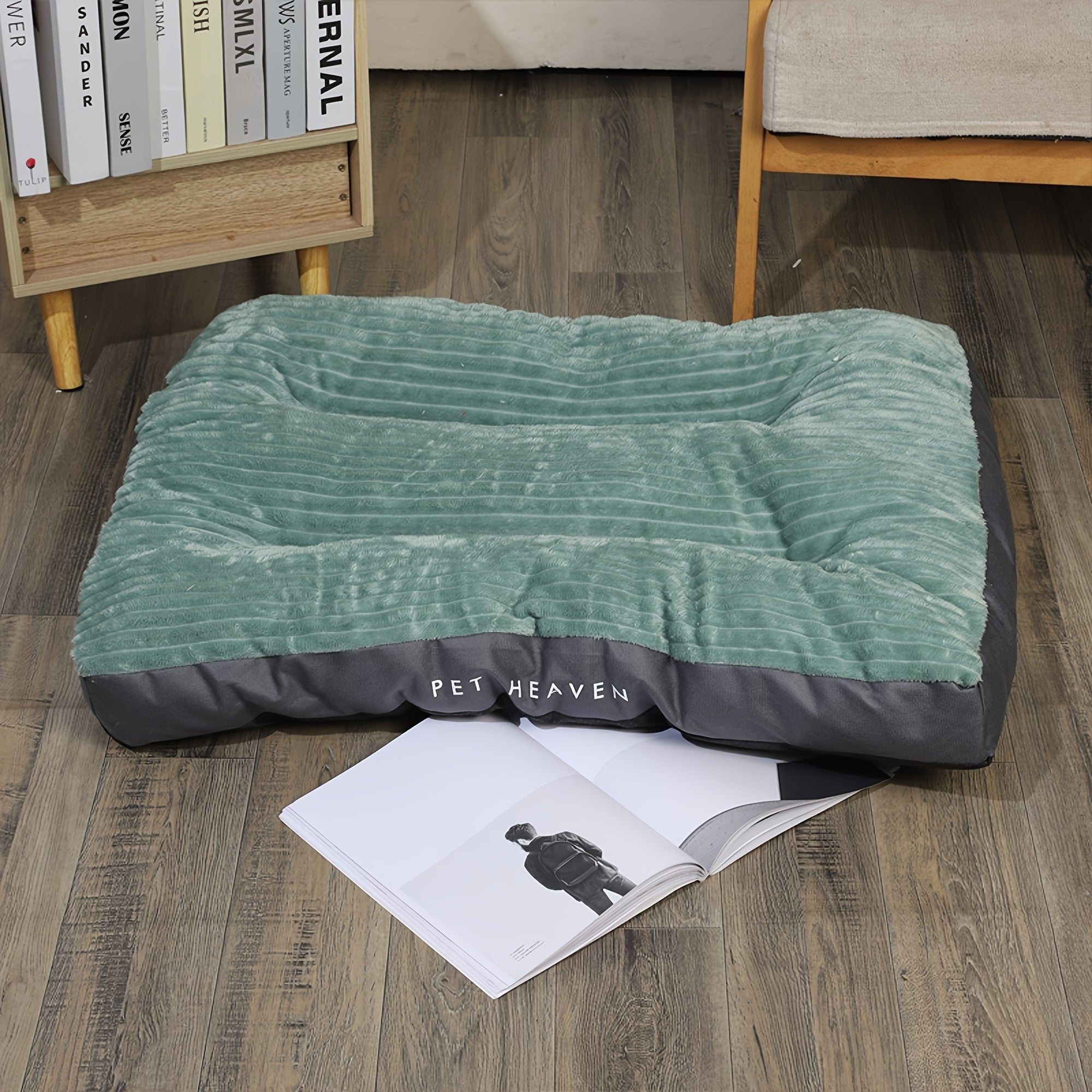 Comfort Stripe Square Pet Bed - Soft, Durable & Scratch-Resistant Dog Mat for Small to Medium Breeds - All-Season Cozy Cat Nest with Removable Polyester Fill