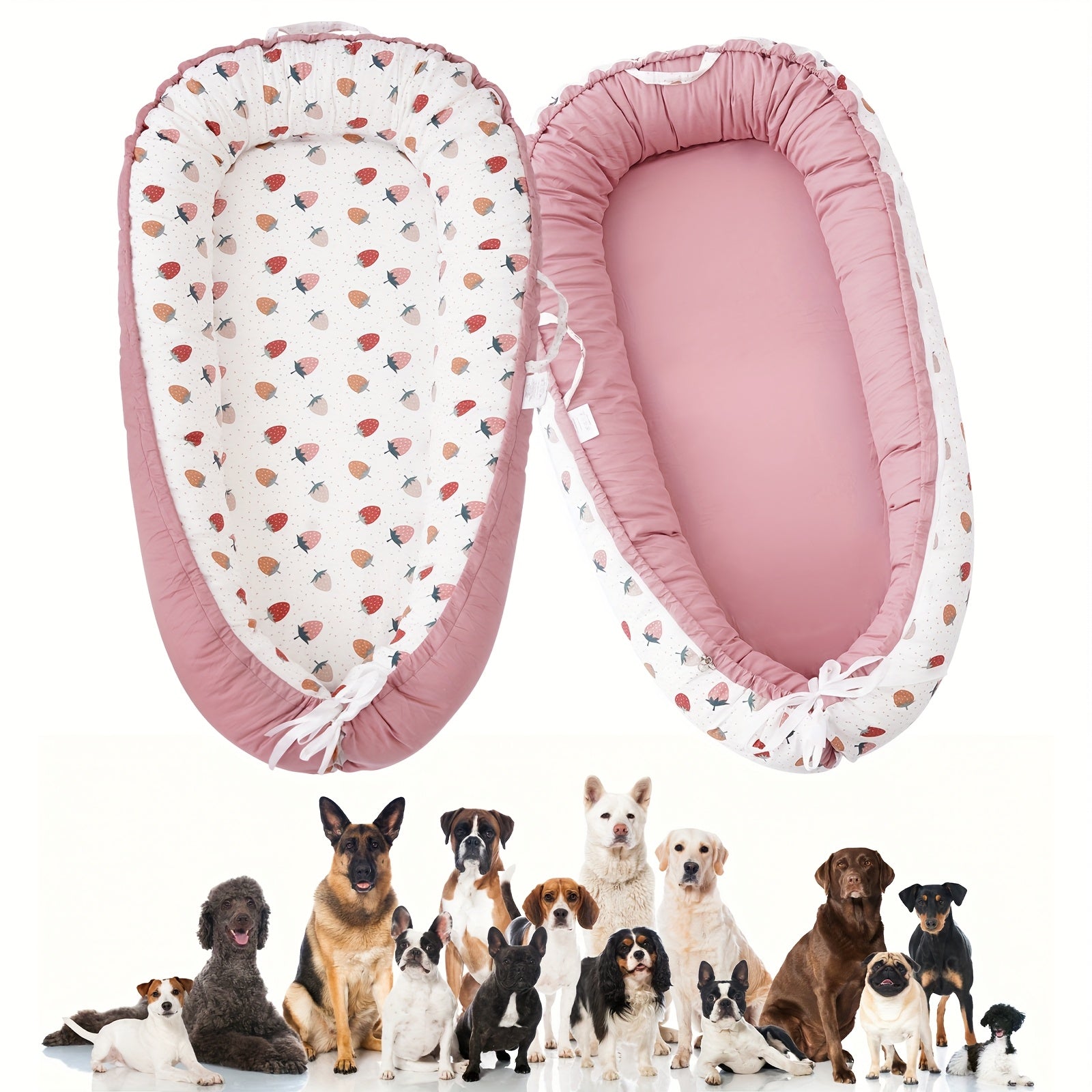 [Soft Portable Pet Bed] Soft, Lightweight & Comfortable Portable Pet Bed - Detachable & Washable, Breathable Mattress with Cute Cartoon Design, Travel-Friendly for Dogs & Cats, Home & On-the-Go Use, Petfriendly Bed, Playful Bedding, Plush Fabric