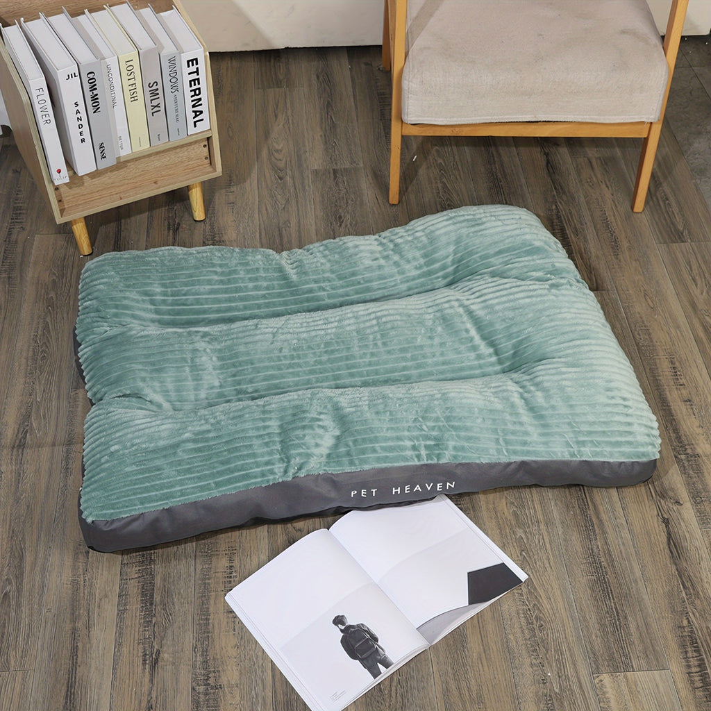 Comfort Stripe Square Pet Bed - Soft, Durable & Scratch-Resistant Dog Mat for Small to Medium Breeds - All-Season Cozy Cat Nest with Removable Polyester Fill