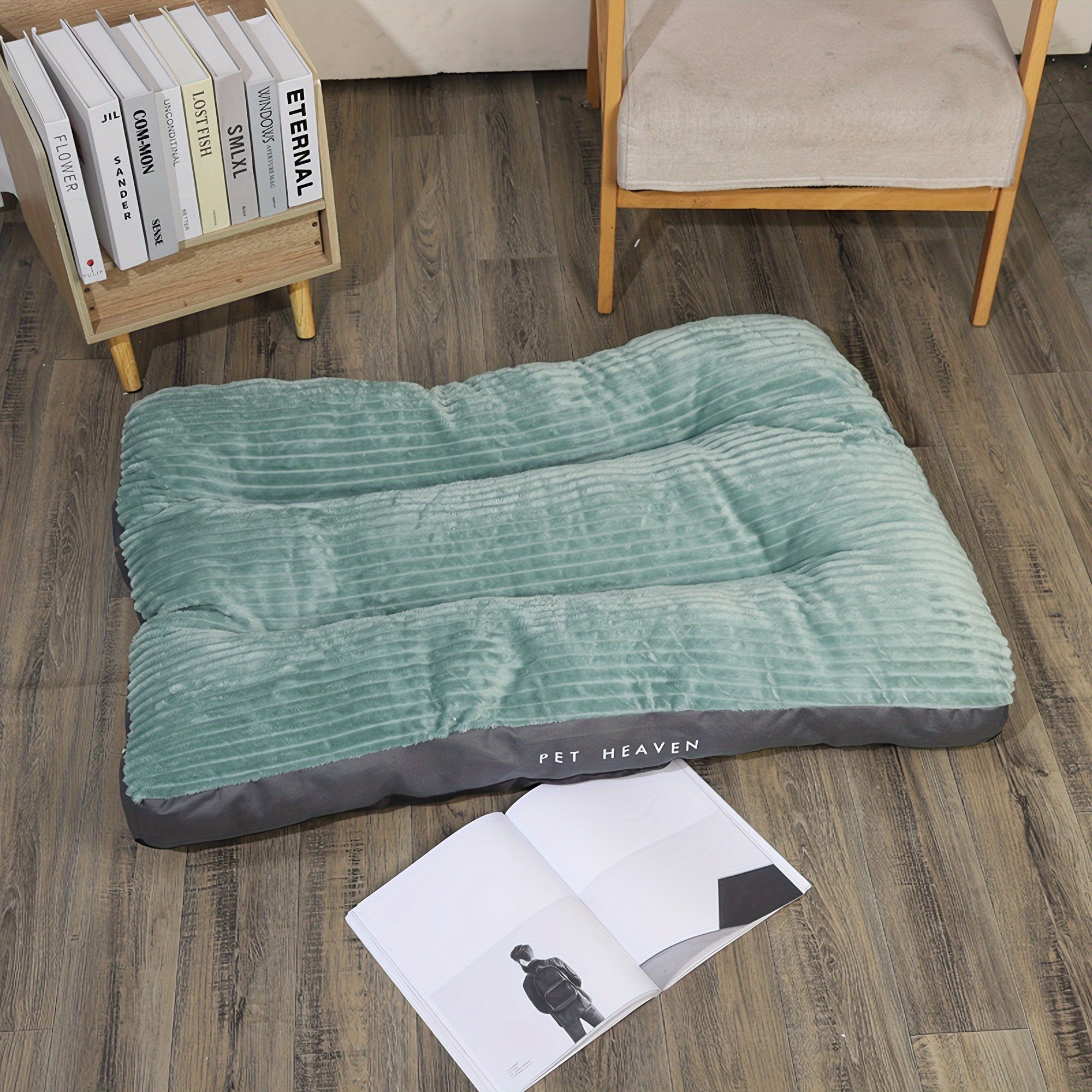 Comfort Stripe Square Pet Bed - Soft, Durable & Scratch-Resistant Dog Mat for Small to Medium Breeds - All-Season Cozy Cat Nest with Removable Polyester Fill